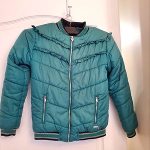Guess green puffer jacket sz 16